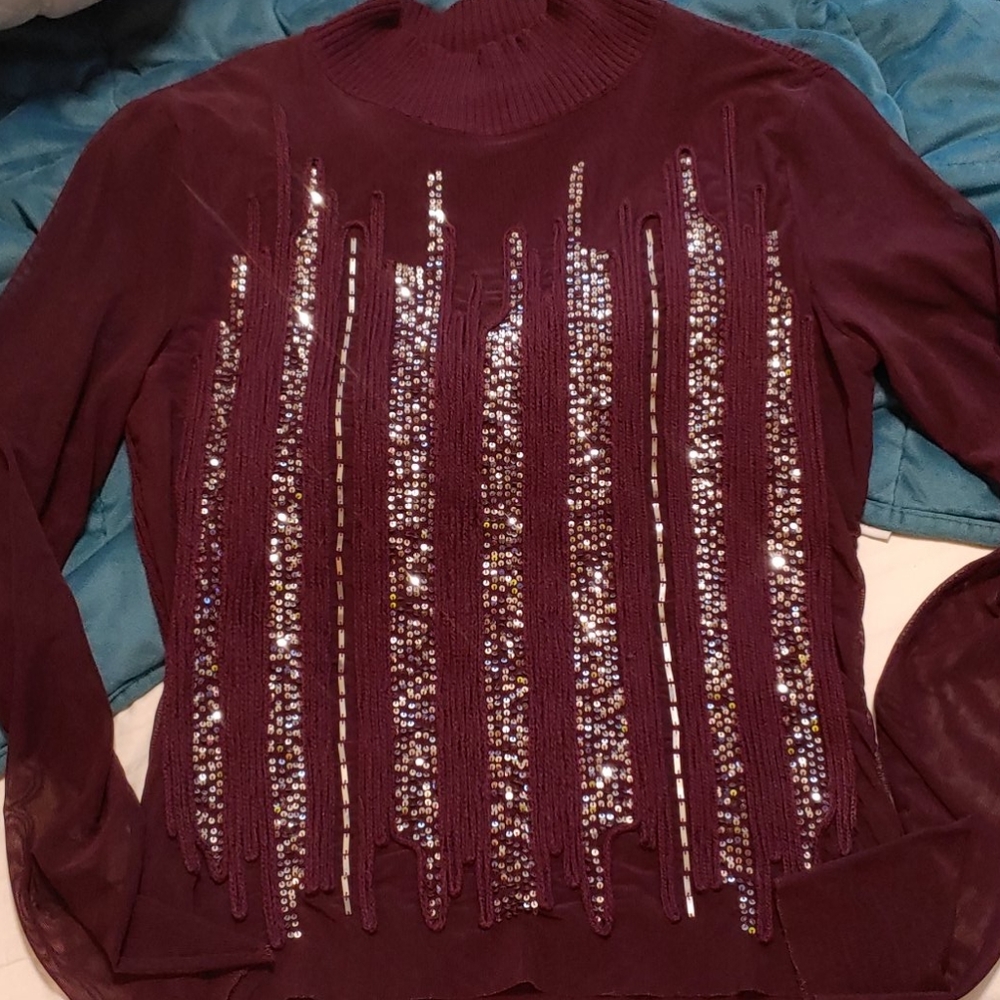 Mesh Sleeve Sweater